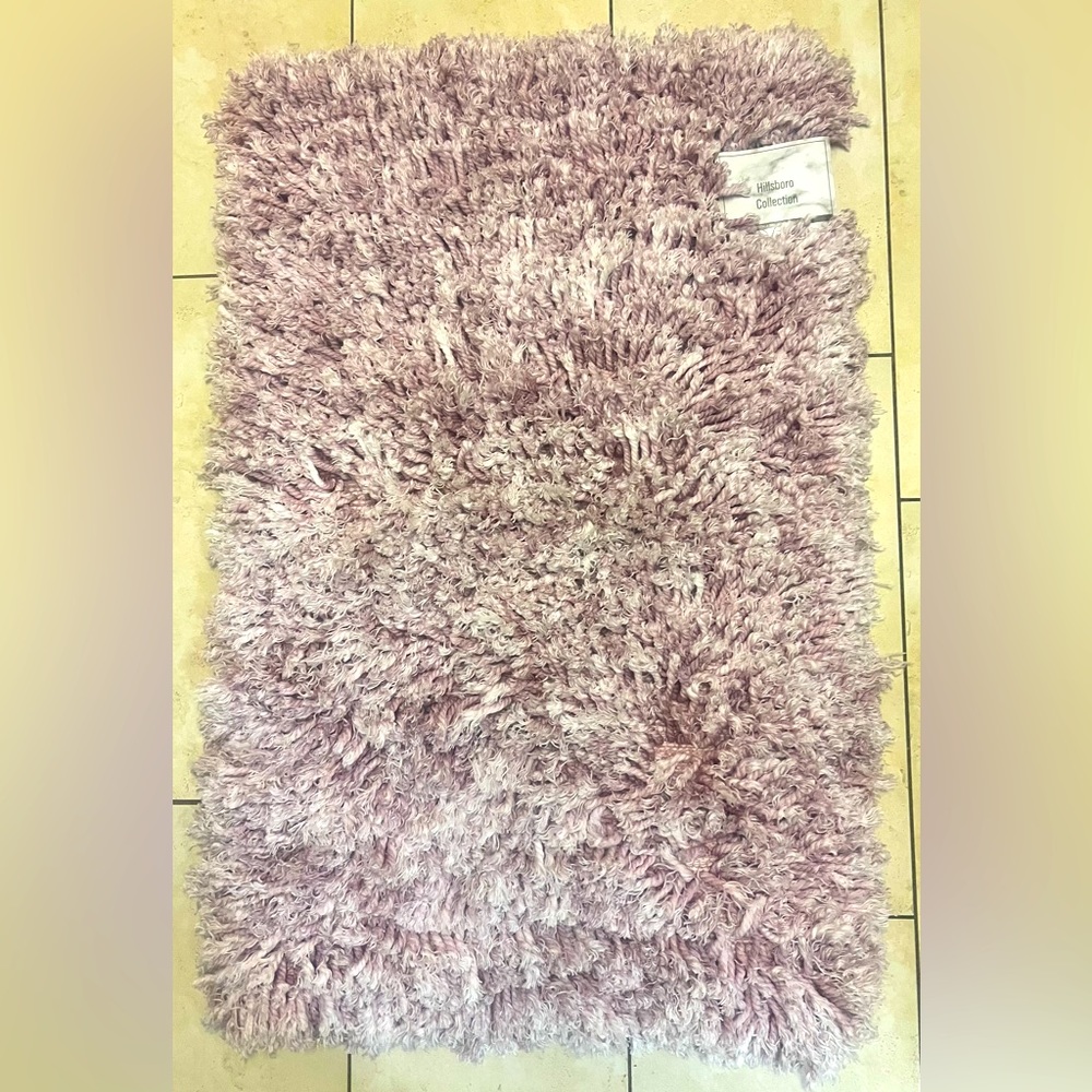 Luxury Shag Pink blush dusty rose Bath Mat / Rug 27x42